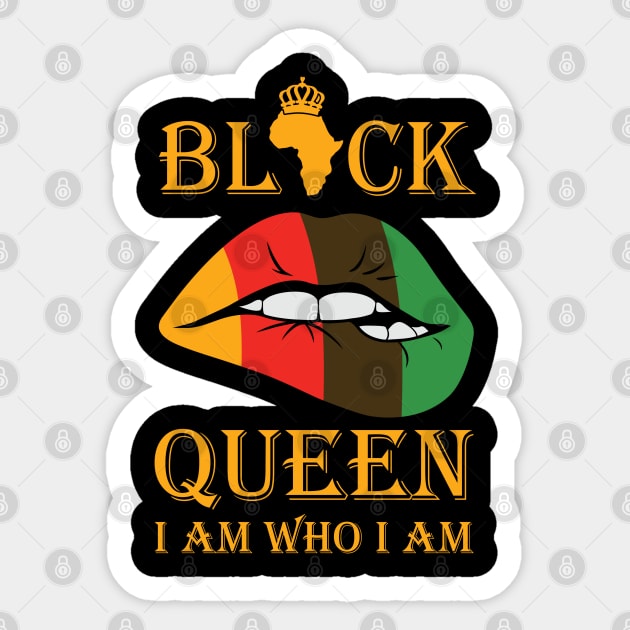 Black Queen, I am who I am Sticker by UrbanLifeApparel